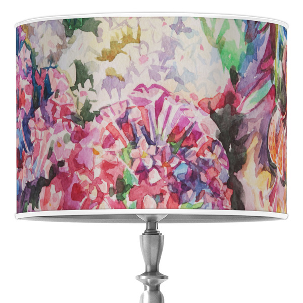Custom Watercolor Floral 16" Drum Lamp Shade - Poly-film
