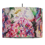 Watercolor Floral 16" Drum Pendant Lamp - Fabric