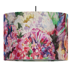 Watercolor Floral Drum Pendant Lamp