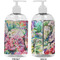 Watercolor Floral 16 oz Plastic Liquid Dispenser- Approval- White