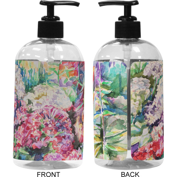 Watercolor Floral 16 oz Plastic Liquid Dispenser (Approval)
