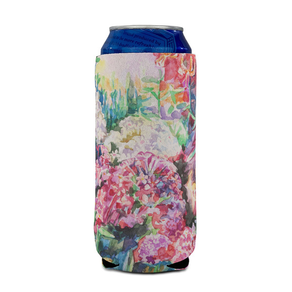 Watercolor Floral 16oz Can Sleeve - FRONT (on can)