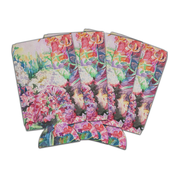 Custom Watercolor Floral Can Cooler (16 oz) - Set of 4