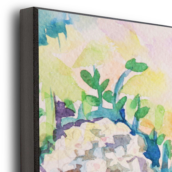 Watercolor Floral 16x20 Wood Print - Closeup