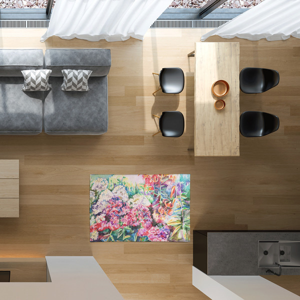 Watercolor Floral 2'x3' Indoor Area Rugs - IN CONTEXT