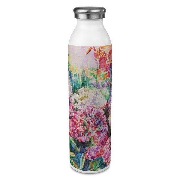 Custom Watercolor Floral 20oz Stainless Steel Water Bottle - Full Print