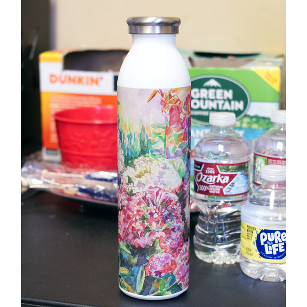 Watercolor Floral 20oz Water Bottles - Full Print - In Context