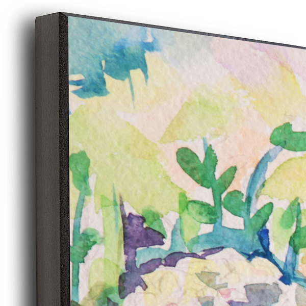 Watercolor Floral 20x24 Wood Print - Closeup