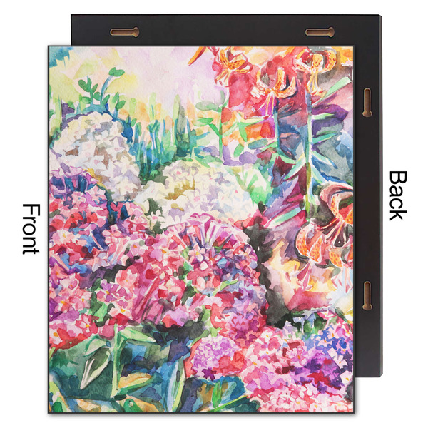 Watercolor Floral 20x24 Wood Print - Front & Back View