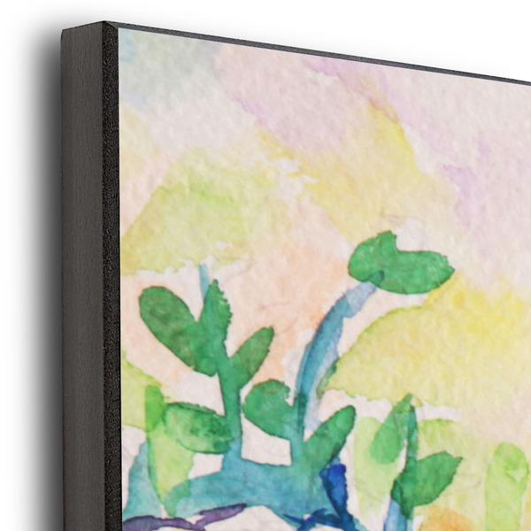 Watercolor Floral 20x30 Wood Print - Closeup