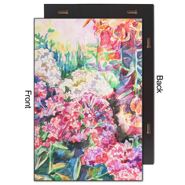 Watercolor Floral 20x30 Wood Print - Front & Back View
