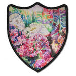 Watercolor Floral Iron On Shield Patch B