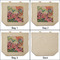 Watercolor Floral 3 Reusable Cotton Grocery Bags - Front & Back View