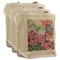 Watercolor Floral 3 Reusable Cotton Grocery Bags - Front View