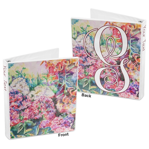 Watercolor Floral 3-Ring Binder Front and Back