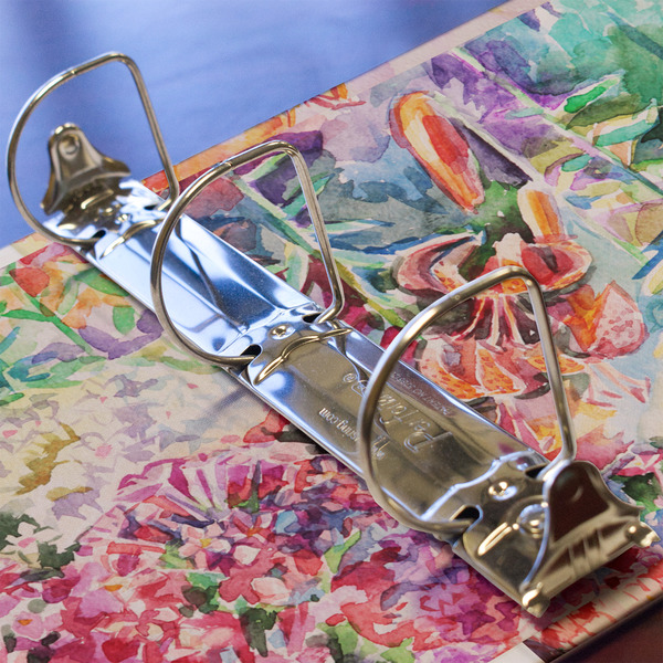Watercolor Floral 3 Ring Binders - Full Wrap - 2" - DETAIL