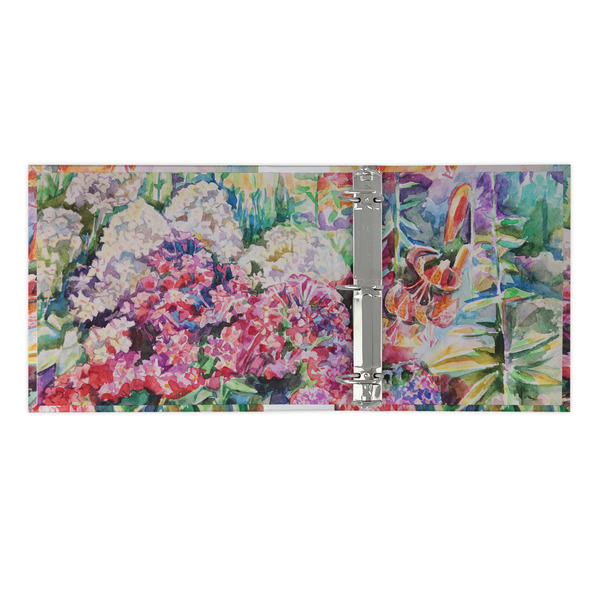 Watercolor Floral 3 Ring Binders - Full Wrap - 2" - OPEN INSIDE