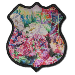 Watercolor Floral Iron On Shield Patch C