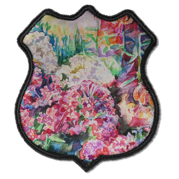 Custom Watercolor Floral Iron On Shield Patch C