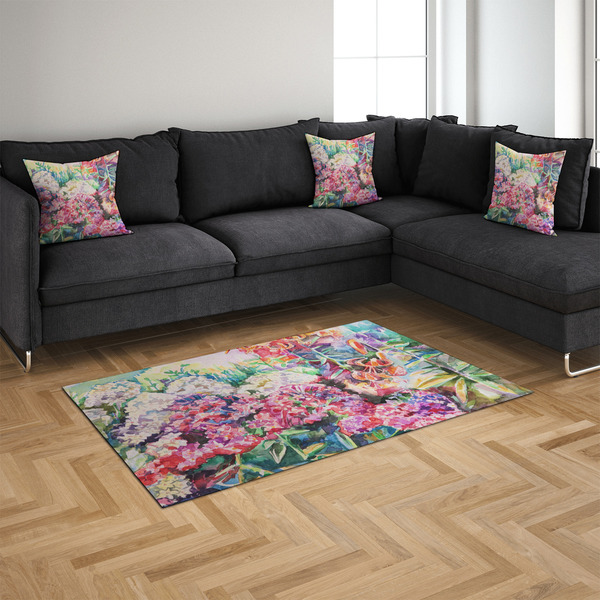 Watercolor Floral 4'x6' Indoor Area Rugs - IN CONTEXT