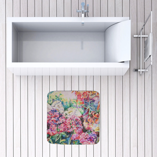 Watercolor Floral 48x48 Foam Memory Mat - LIFESTYLE