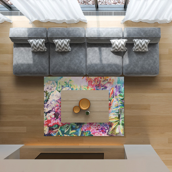 Watercolor Floral 5'x7' Indoor Area Rugs - IN CONTEXT