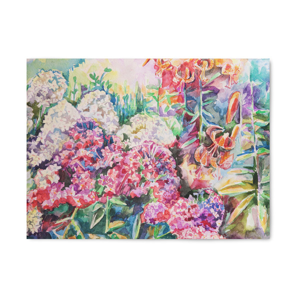 Custom Watercolor Floral 5' x 7' Patio Rug