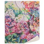Watercolor Floral Sherpa Throw Blanket - 50"x60"