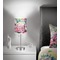 Watercolor Floral 7 inch drum lamp shade - in room