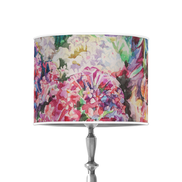 Watercolor Floral 8" Drum Lampshade - ON STAND (Poly Film)