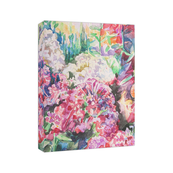 Watercolor Floral 8x10 - Canvas Print - Angled View