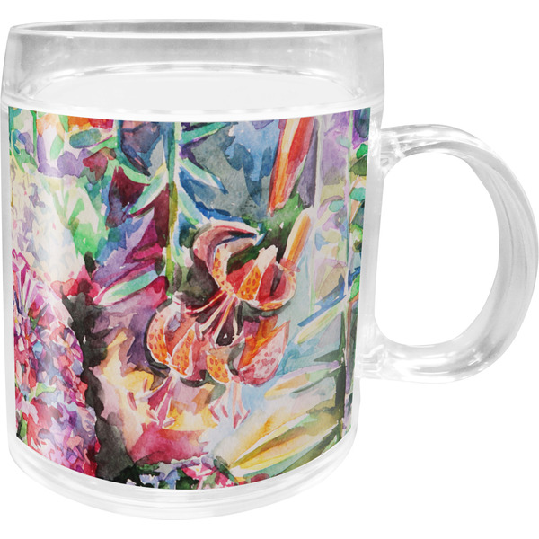 Custom Watercolor Floral Acrylic Kids Mug