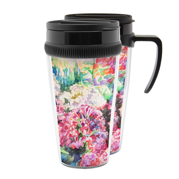 Custom Watercolor Floral Acrylic Travel Mug