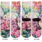 Watercolor Floral Adult Crew Socks - Double Pair - Front and Back - Apvl