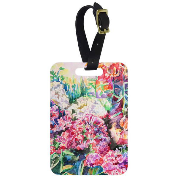 Custom Watercolor Floral Metal Luggage Tag