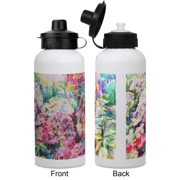 Watercolor Floral Aluminum Water Bottle - White APPROVAL