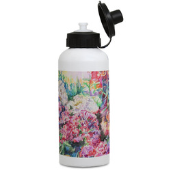 Watercolor Floral Water Bottles - Aluminum - 20 oz - White