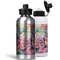 Watercolor Floral Aluminum Water Bottles - MAIN (white &silver)
