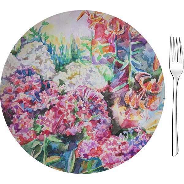 Custom Watercolor Floral 8" Glass Appetizer / Dessert Plates - Single or Set