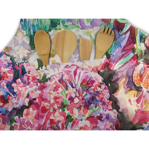 Watercolor Floral Apron - Pocket Detail with Props