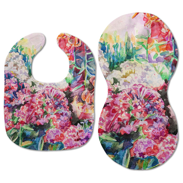 Watercolor Floral Baby Bib & Burp Set - Approval (new bib & burp)