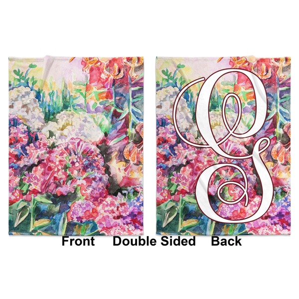 Watercolor Floral Baby Blanket (Double Sided - Printed Front and Back)