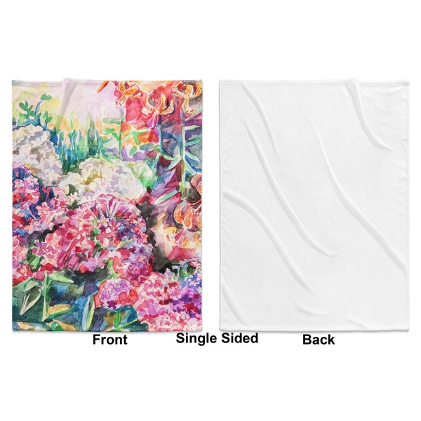 Watercolor Floral Baby Blanket (Single Side - Printed Front, White Back)