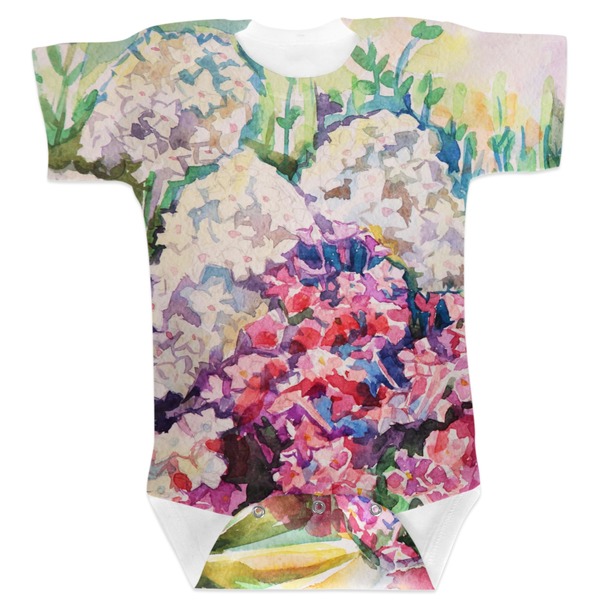 Custom Watercolor Floral Baby Bodysuit 0-3
