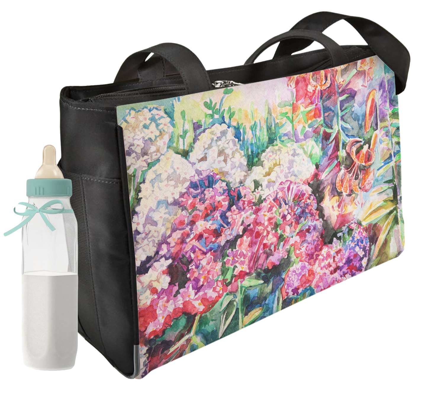 Watercolor Floral Diaper Bag YouCustomizeIt