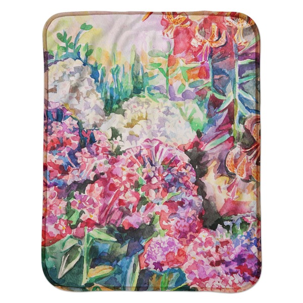 Watercolor Floral Baby Sherpa Blanket - Flat