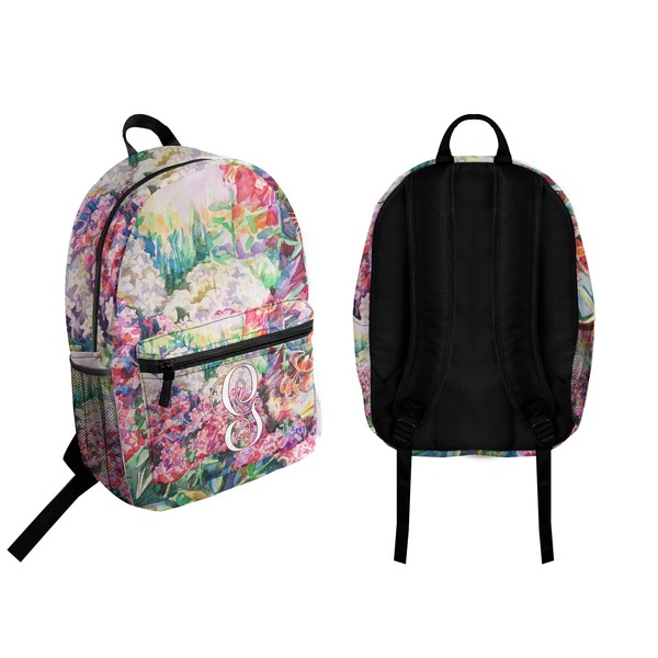 Watercolor Floral Backpack front and back - Apvl