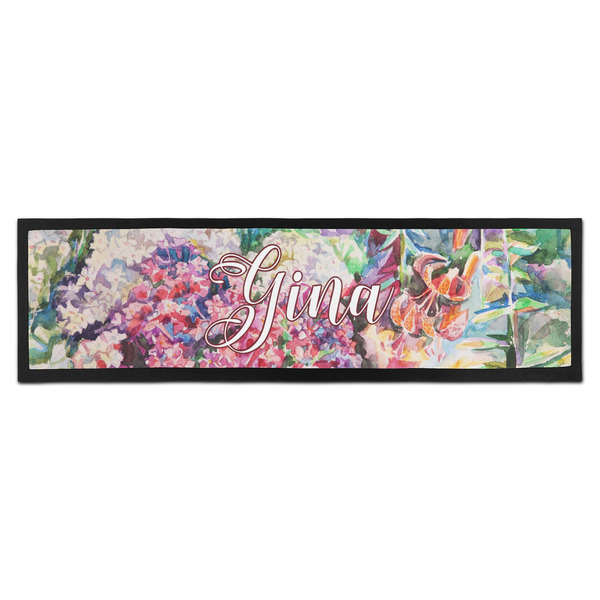 Custom Watercolor Floral Bar Mat - Large