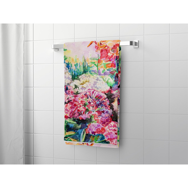 Watercolor Floral Bath Towel - LIFESTYLE