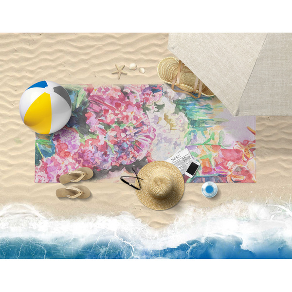 Watercolor Floral Beach Towel Lifestyle